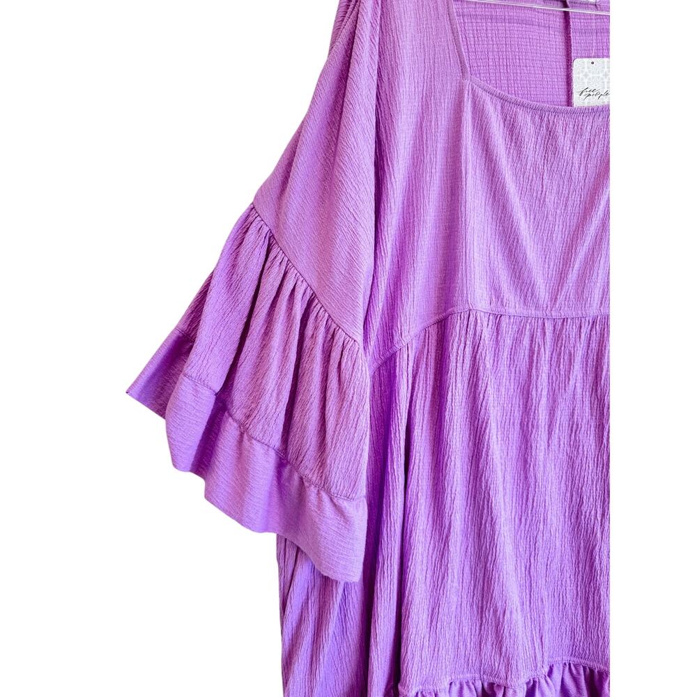 NWOT Free People Pink Ruffle Mini Dress - Picture 2 of 5
